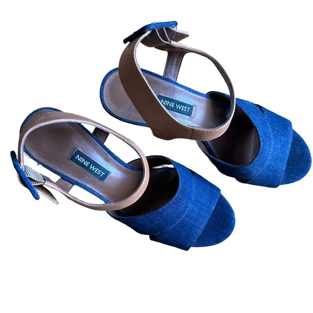 Nine West 3 Inch Heel, Open Toe Sandals. Size 8